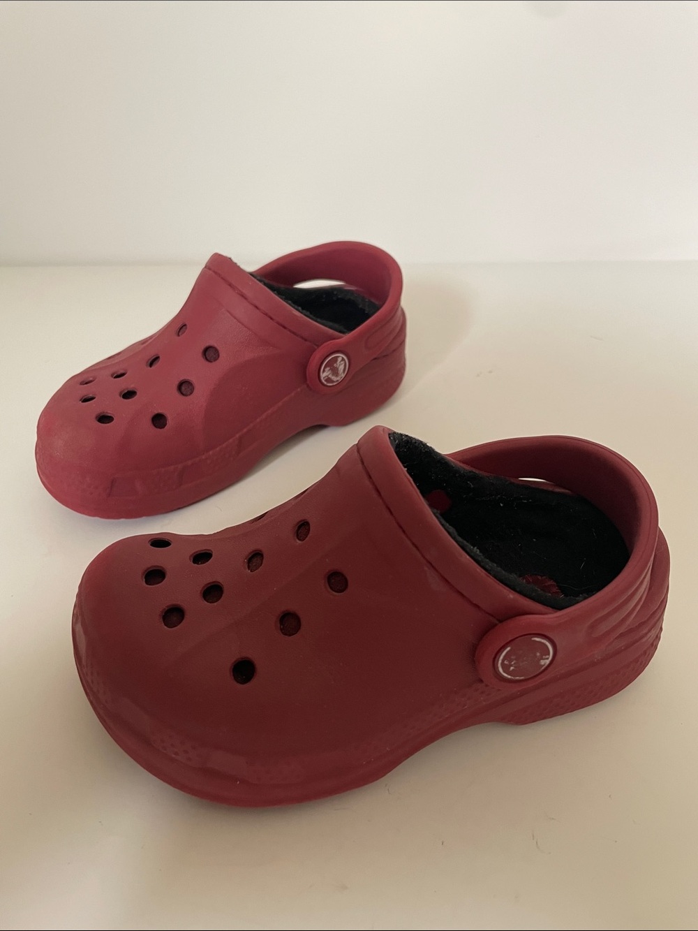 Crocs Kids Classic Lined Clogs Red Size C8/C9 Fleece Lined Winter Slippers
